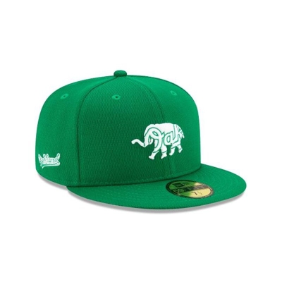 Green Oakland Athletics Hat - New Era MLB St Patricks Day 59FIFTY Fitted Caps USA6130259